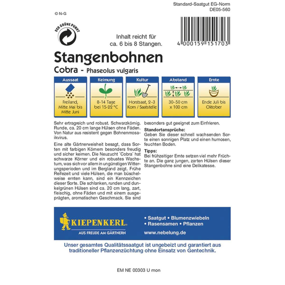 Kiepenkerl Stangenbohnen Markant Profi-Line Bild 2