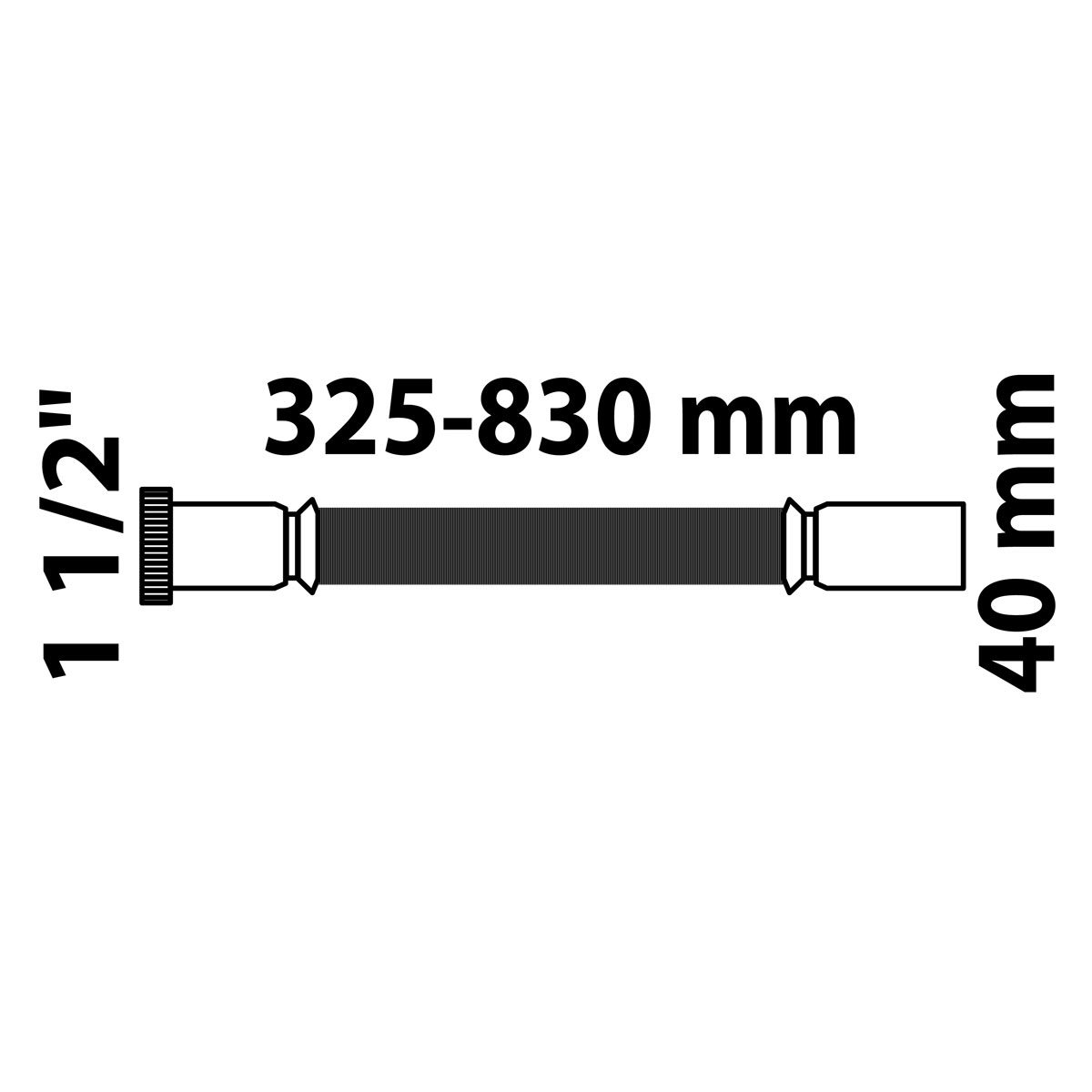 Kirchhoff Flex-Anschlussrohr ECO-SAVE KS grau 1 1/2" IG x Durchmesser 40 mm 325-830 mm Bild 2