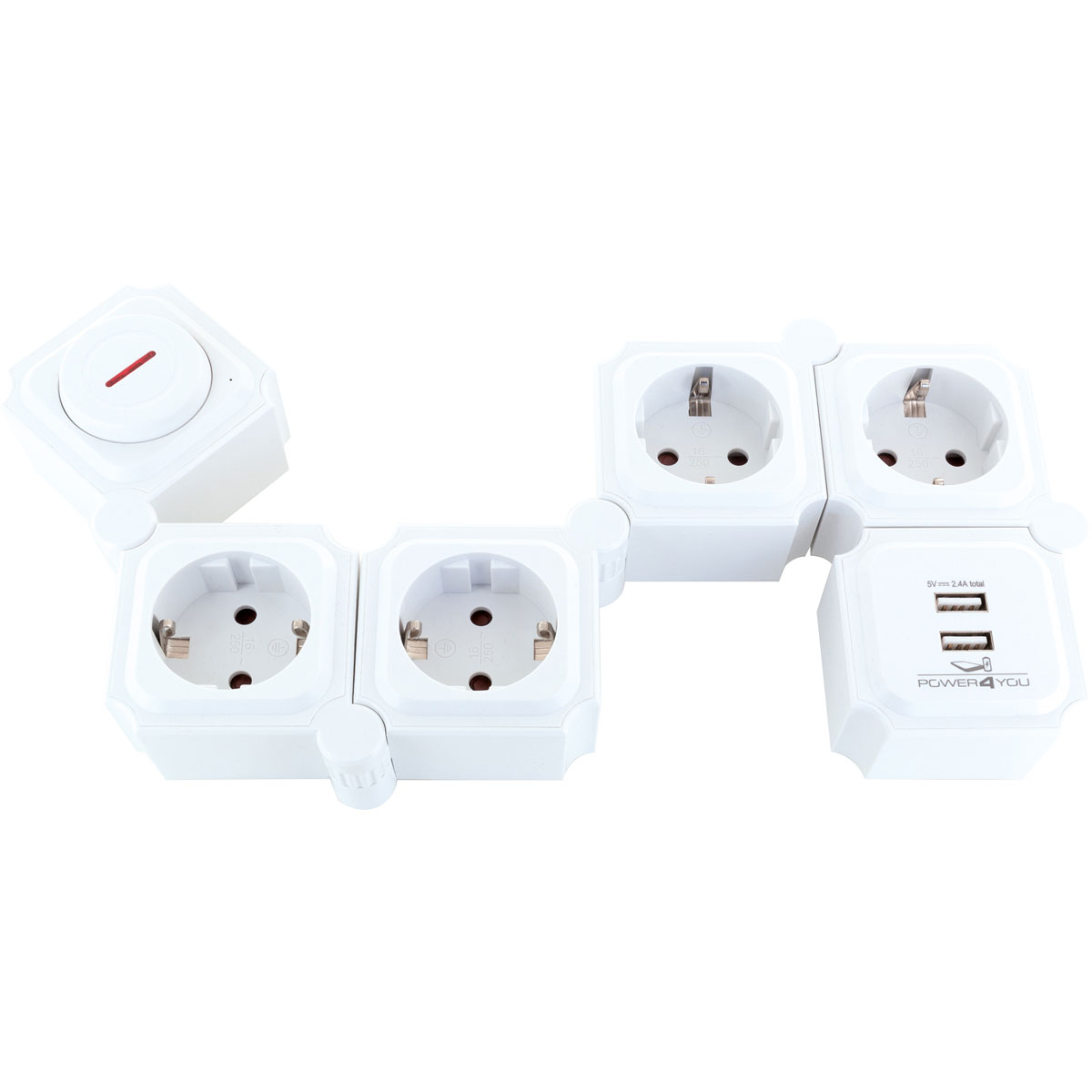 Schwaiger  Steckdosenleiste mit USB weiß Bild 2