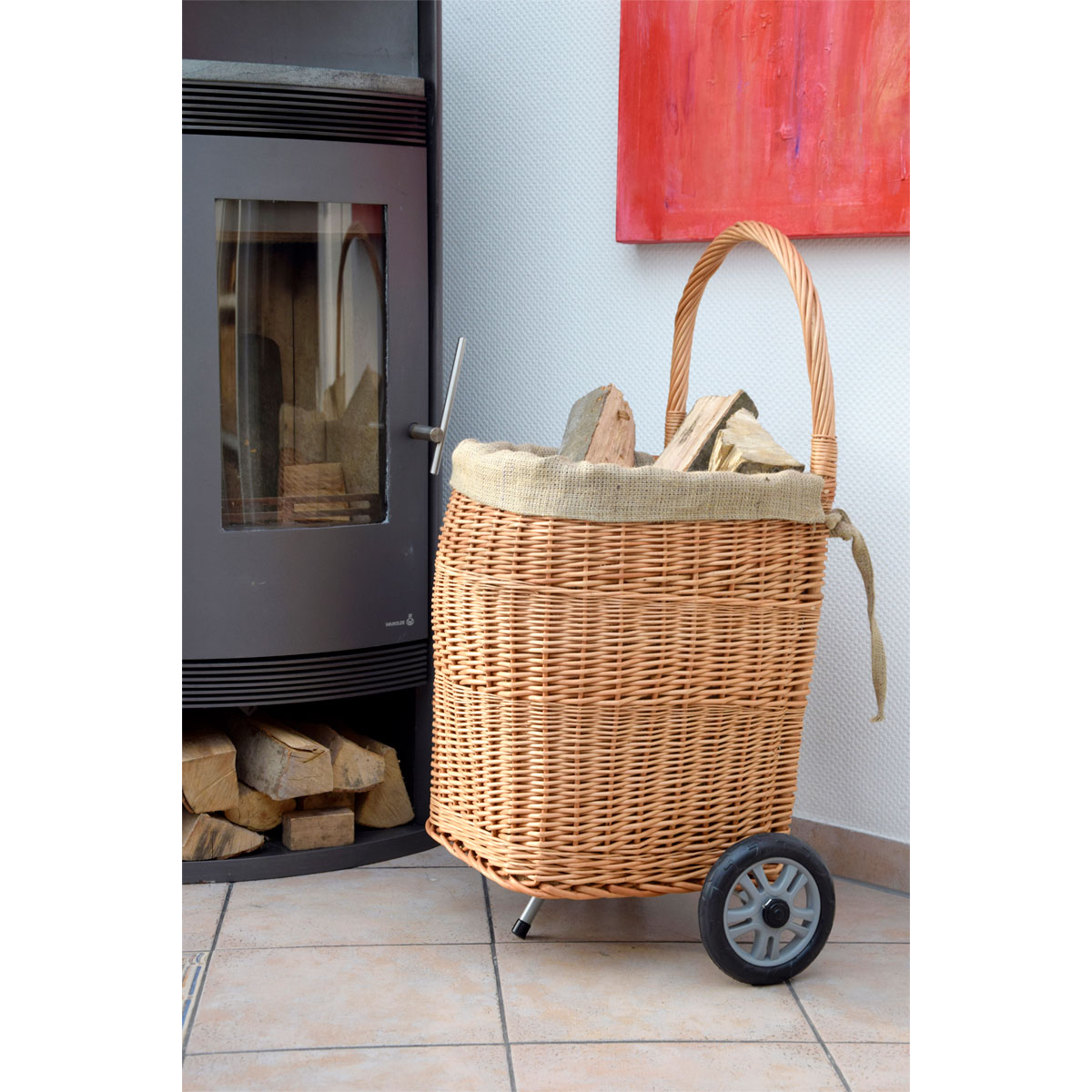 dobar Kaminholzwagen 45 x 43 x 93 cm braun Bild 3