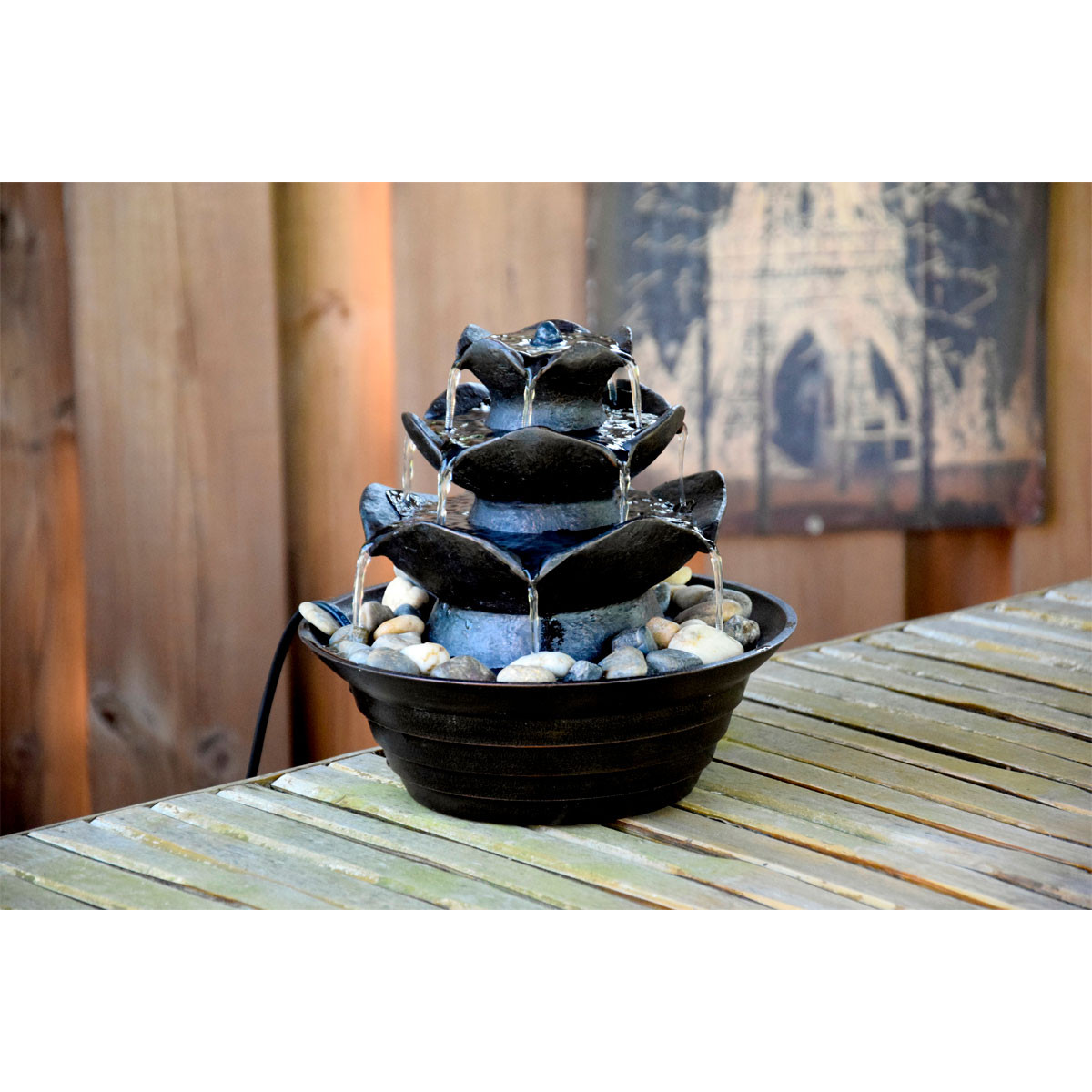 dobar Design-Zimmerbrunnen 22,2 x 20,6 x 22,2 cm schwarz Bild 3