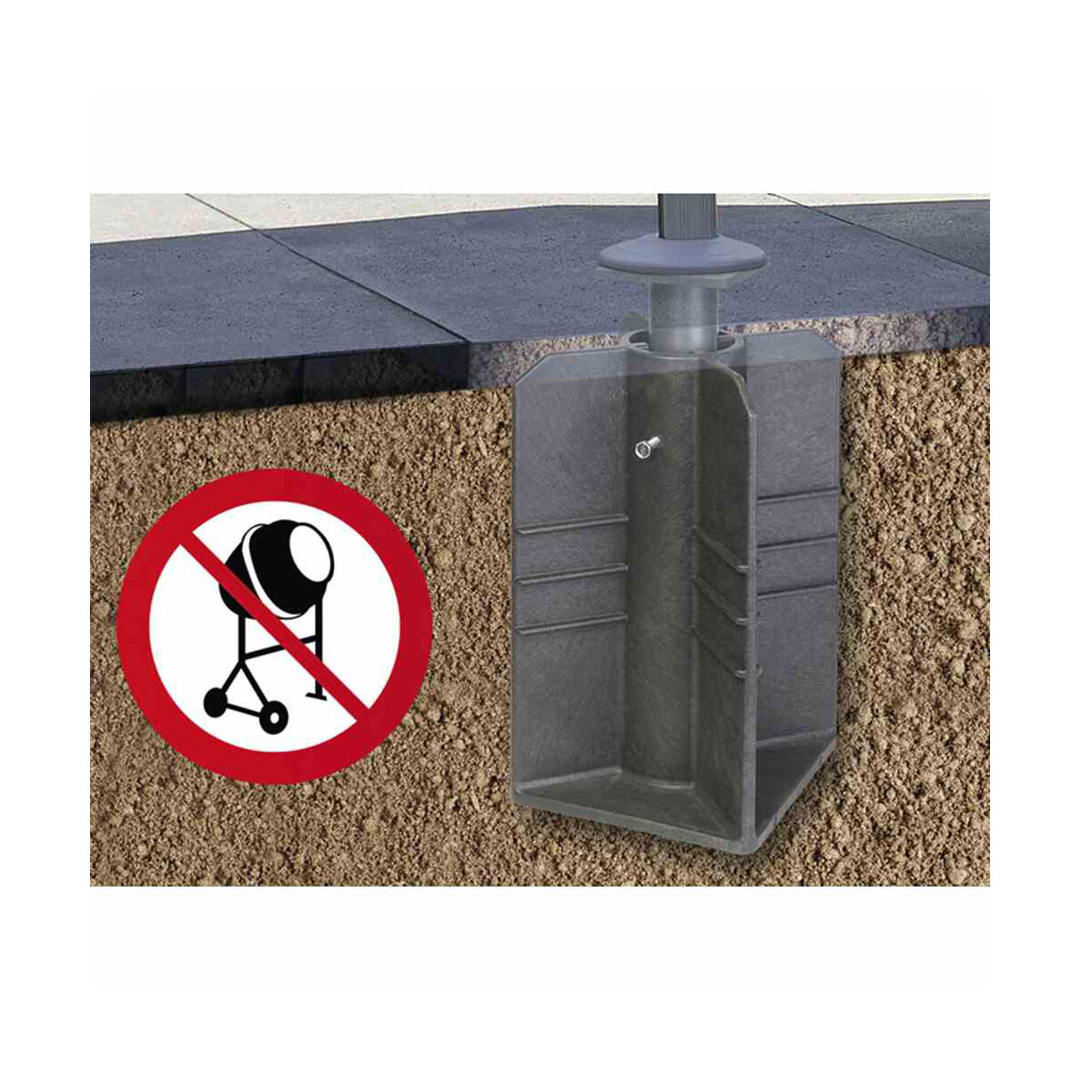 Siena Garden Bodenhülse Earthbase aus Kunststoff in schwarz Bild 2