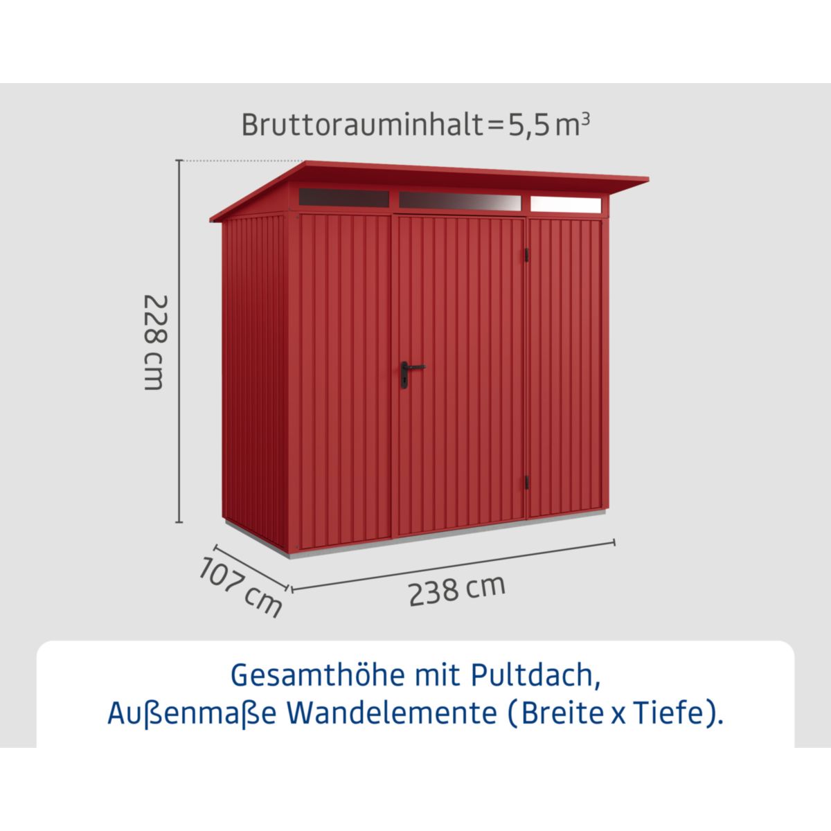 EcoStar  Gerätehaus Trend-PTyp 1RAL3004 1 flg Bild 3