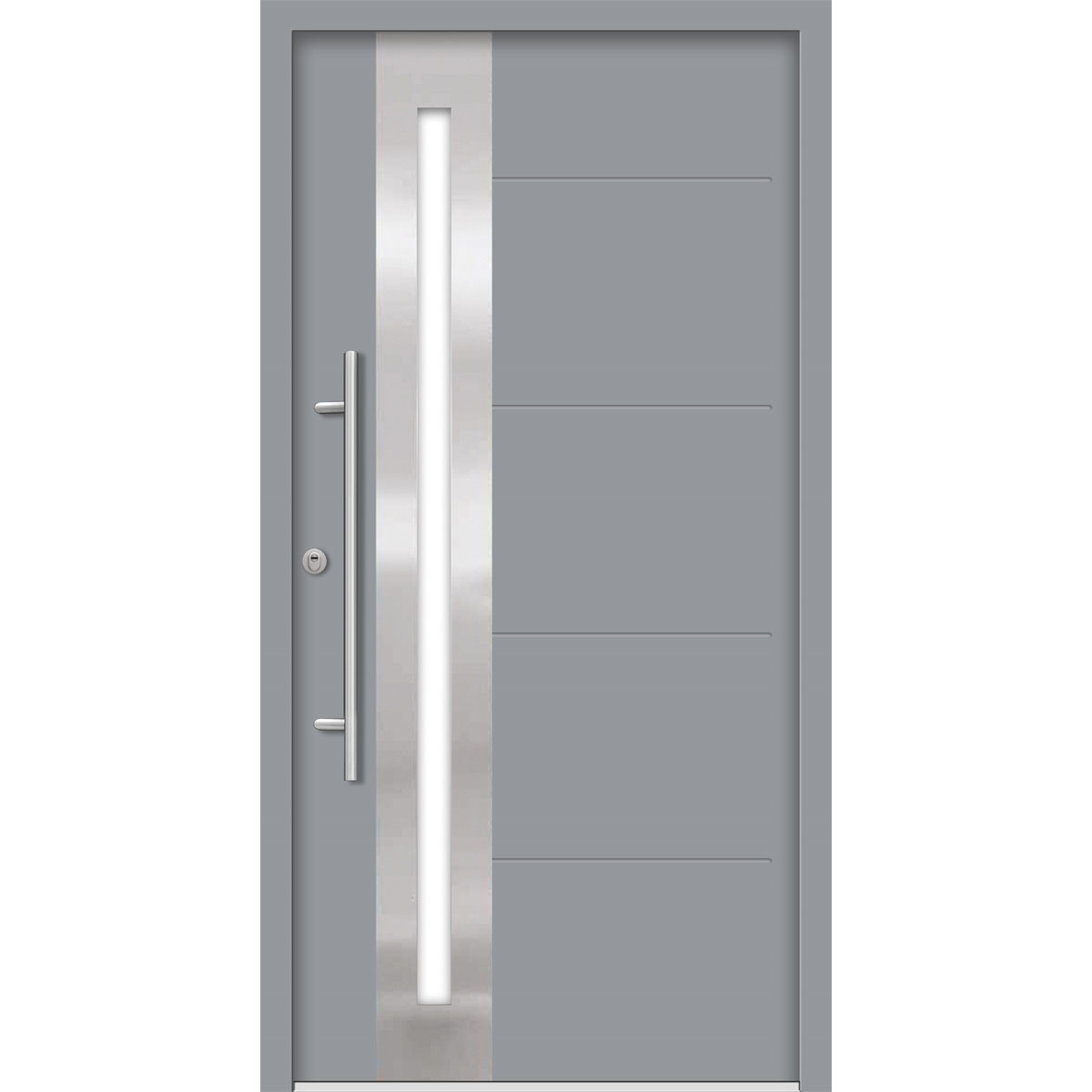 SplenDoor  Premium-Haustür Passivedoor Eksjo RC2 energiesparend einbruchsicher grau 100 x 200 cm links Bild 1