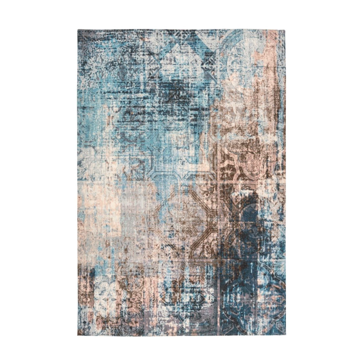 Flachflorteppich „Indiana 300“, blau/braun