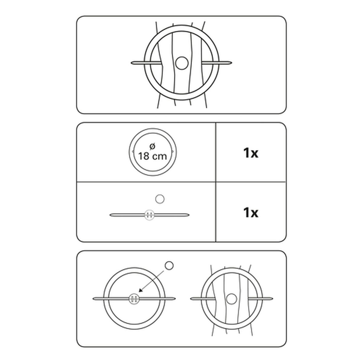 Gardinia Dekoring mit Stab und Magnet 18 cm Edelstahl-optik Bild 4