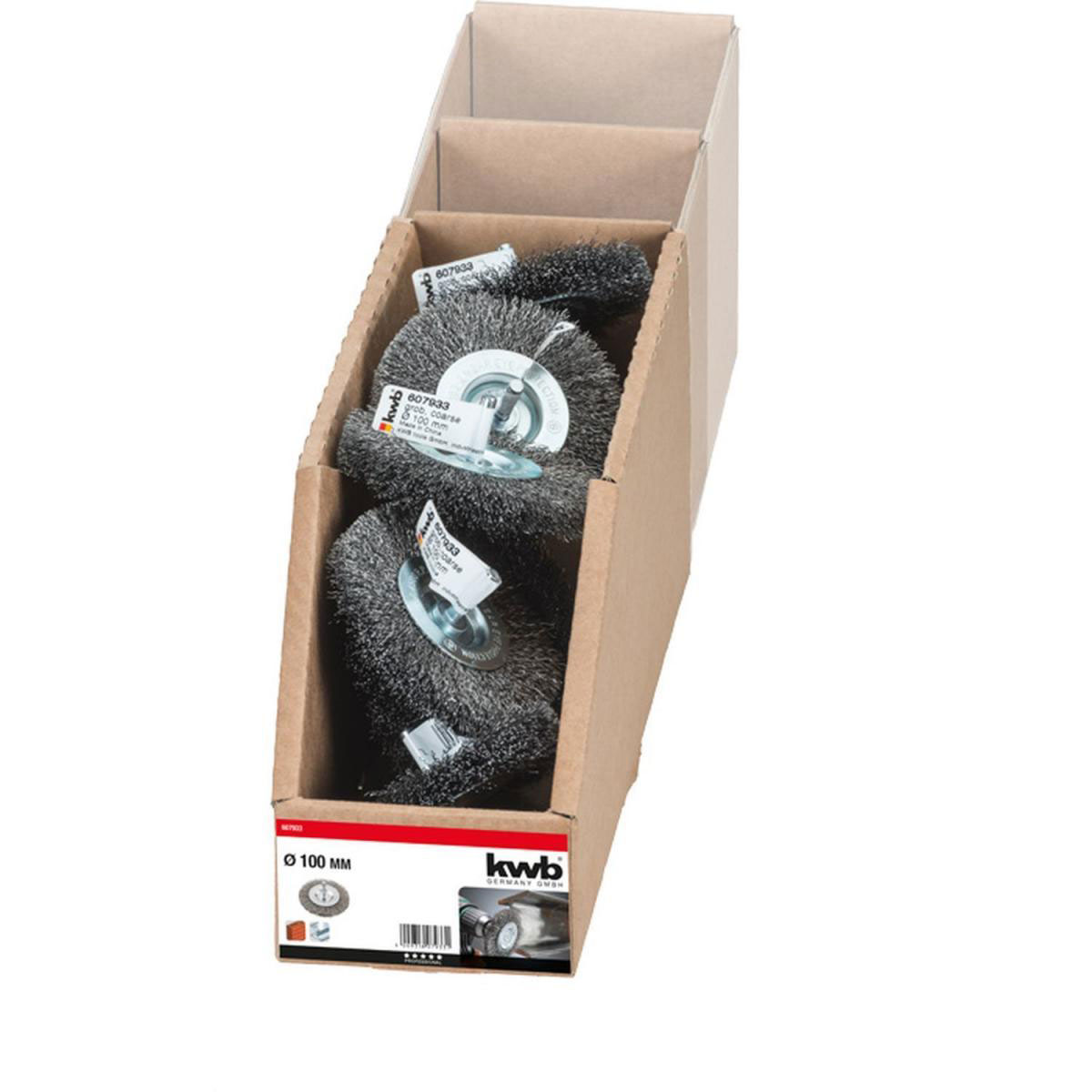 kwb  Scheibenbürsten für Einsatz mit Bohrmaschinen und Akkuschraubern HSS doppeldick grob Durchmesser 100 mm Bild 2