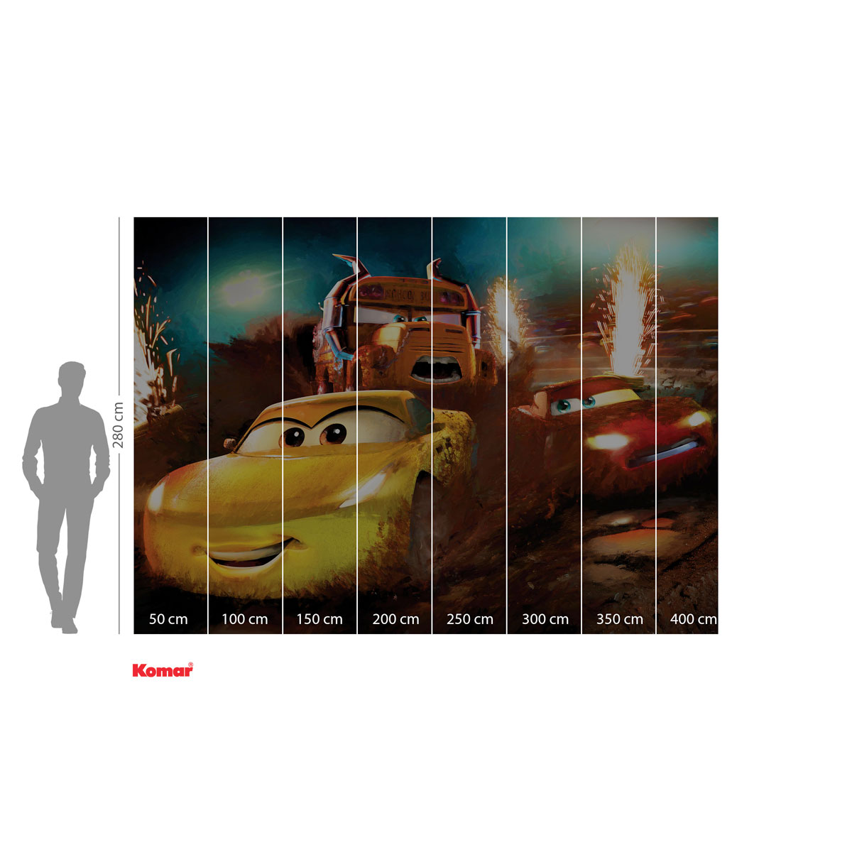 Komar  Vlies Fototapete Cars Dirt Track 350x250 cm Bild 3