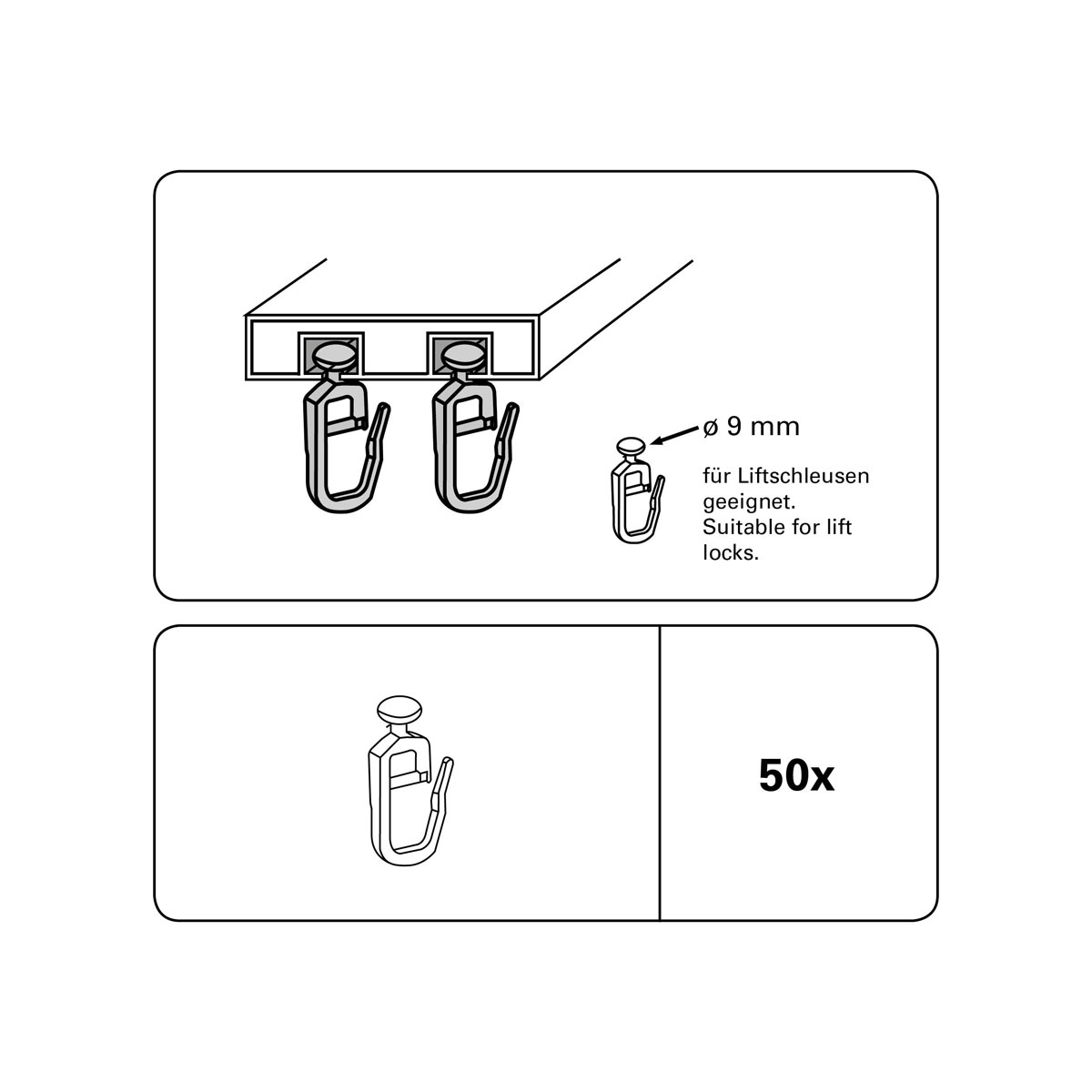 Gardinia Gleiter für Karniesen weiß Durchmesser 9 mm 50 Stück Bild 1