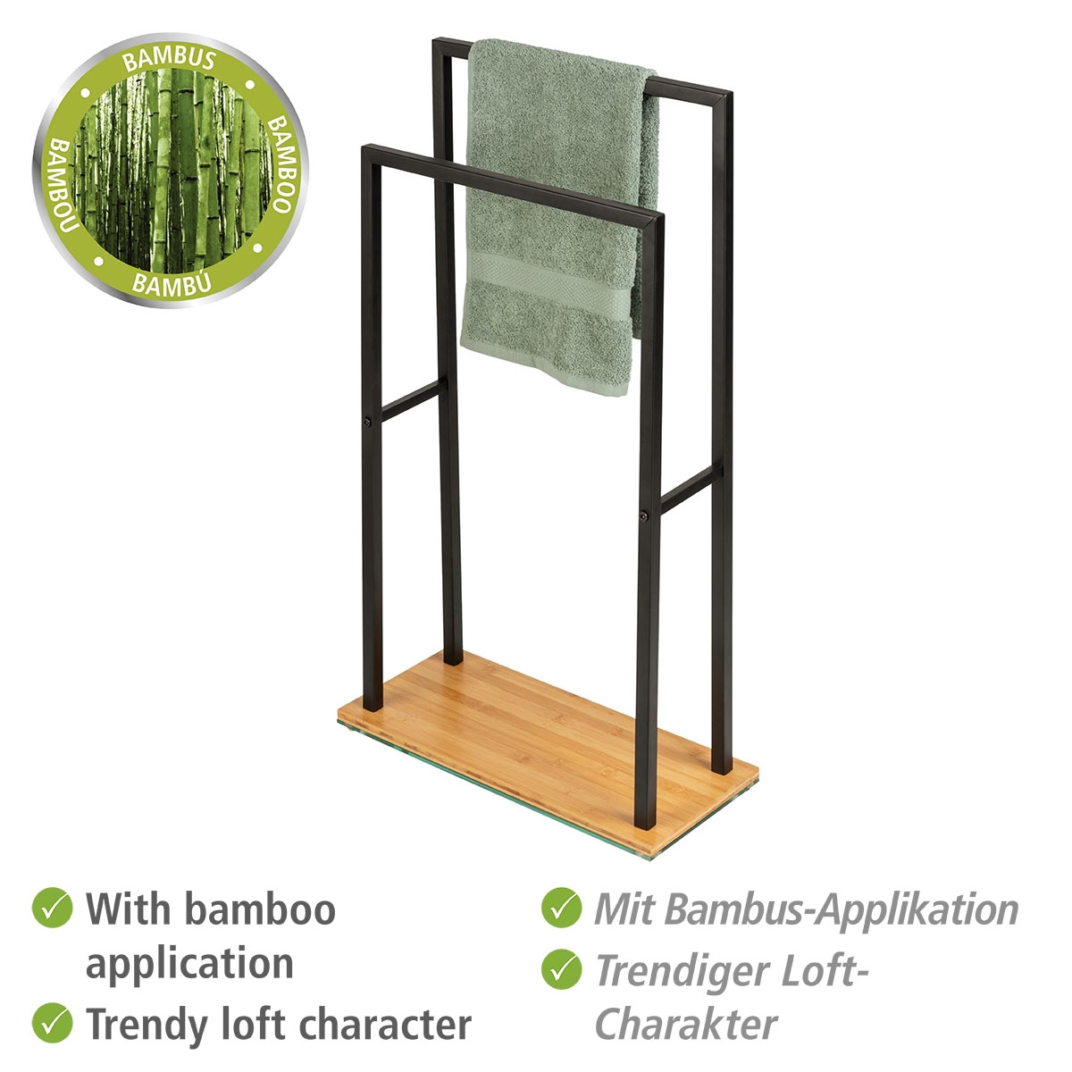 Wenko Handtuchhalter Bambusa Bild 3