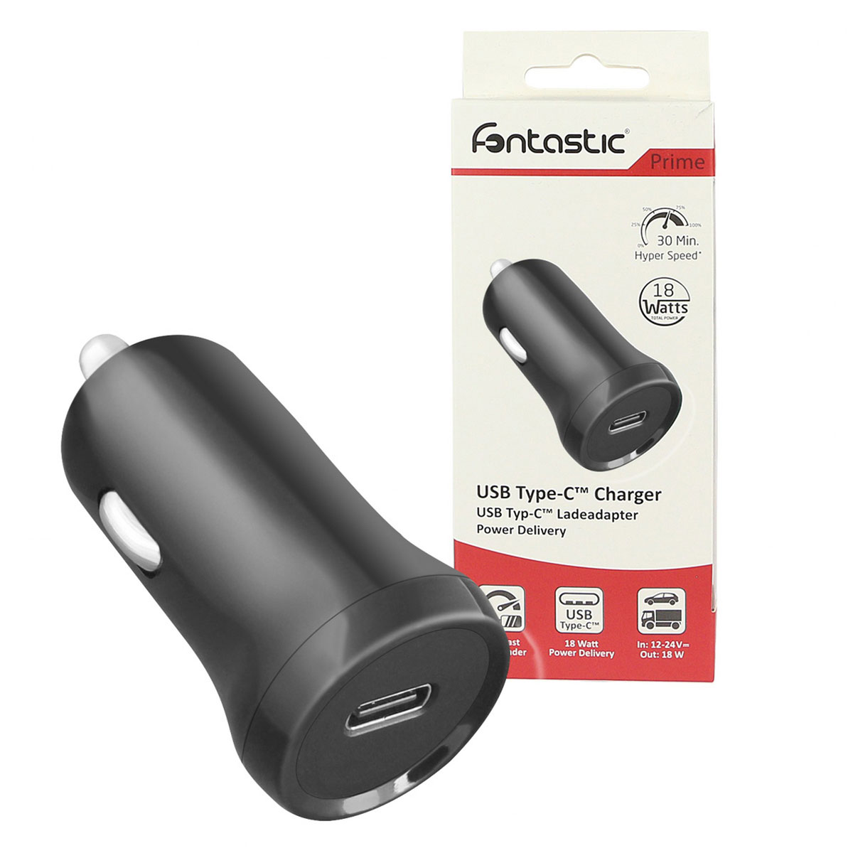 Fontastic KFZ-Ladeadapter „Malo“, Type-C, schwarz Bild 2
