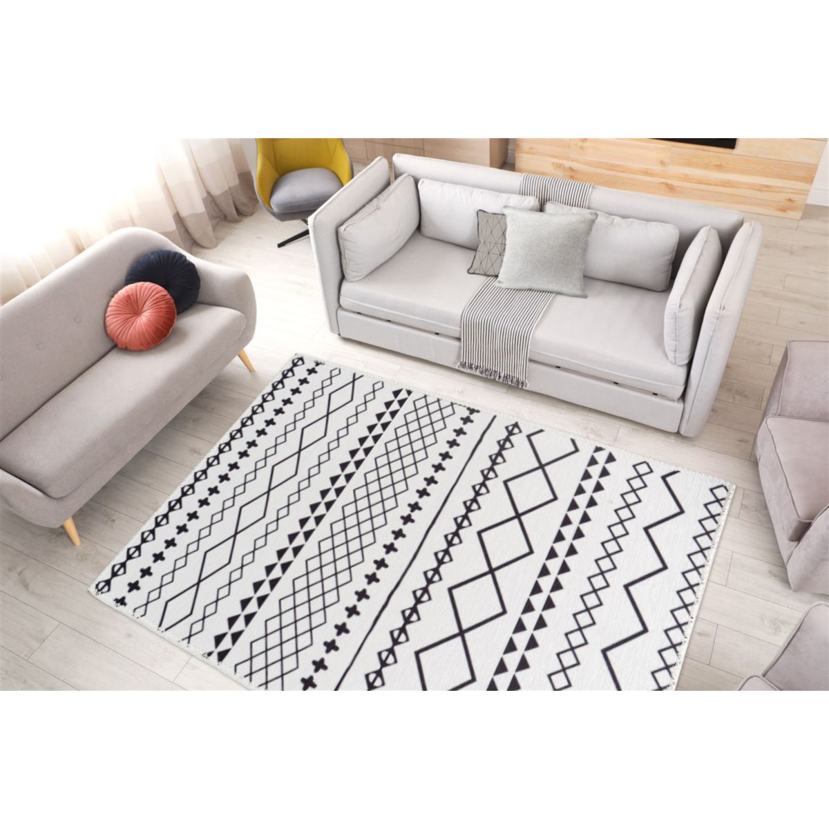 Maya 425 Weiß / Schwarz 160cm x 230cm Bild 3