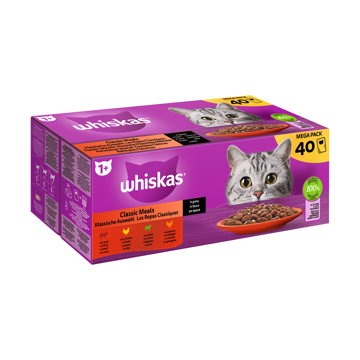 Whiskas Multipack 1+ Klassische Auswahl in Sauce 40x85g