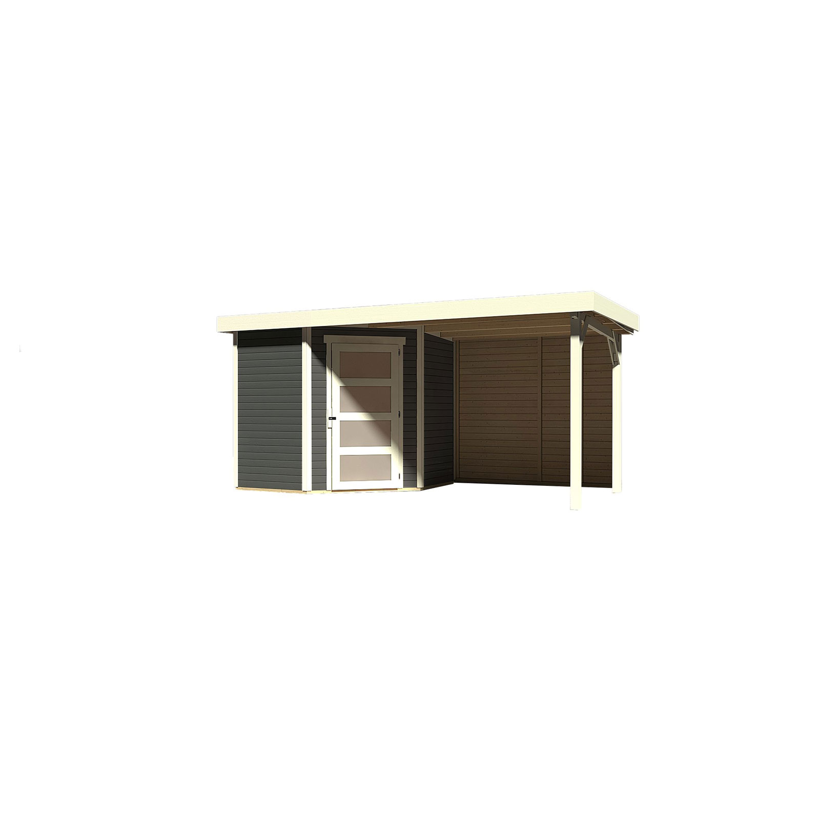 Karibu BBH Schwandorf 3 Set mit Anbau terragrau Bild 4