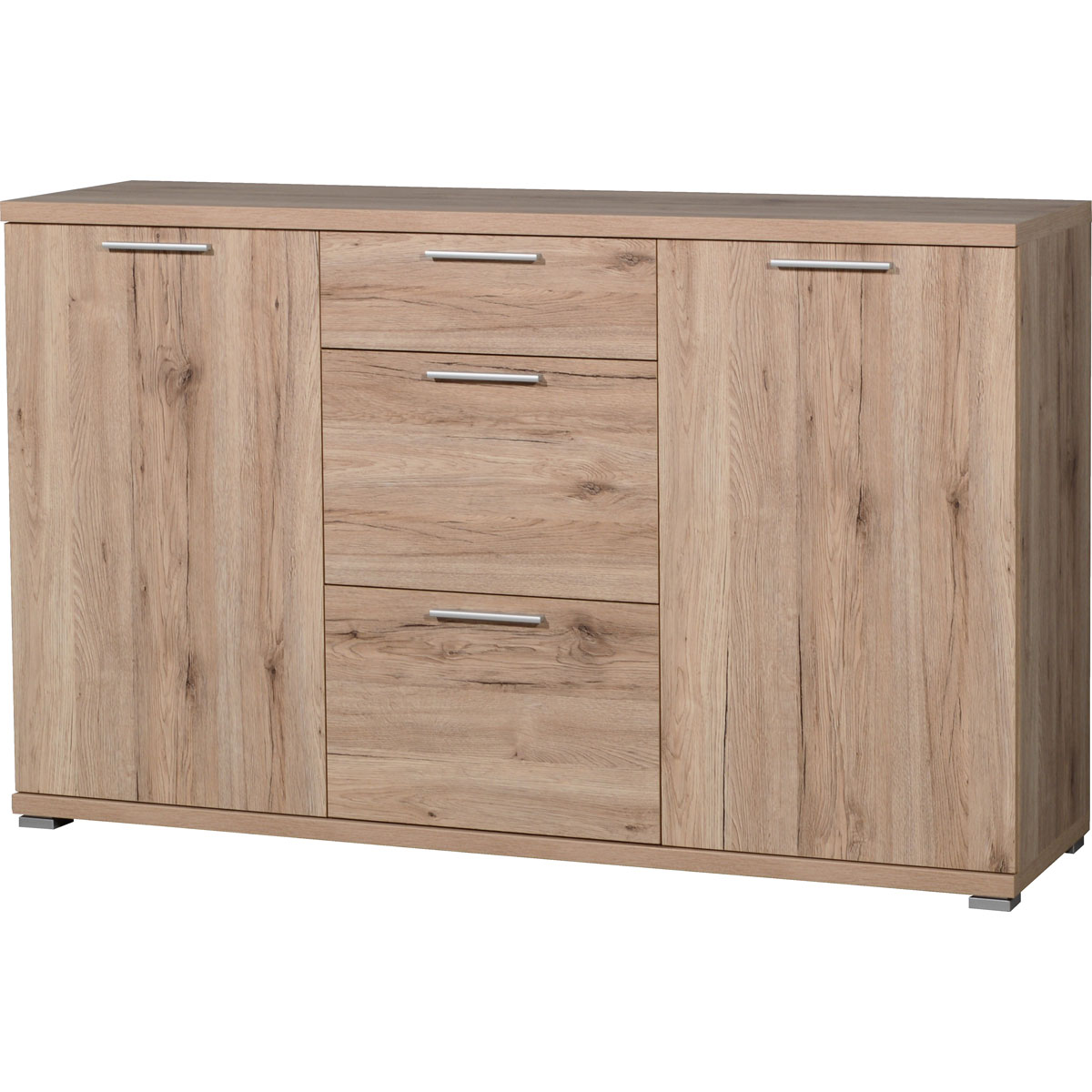 Sideboard 144 x 88 x 40 cm Sanremo-Eiche-Nachbildung Bild 1