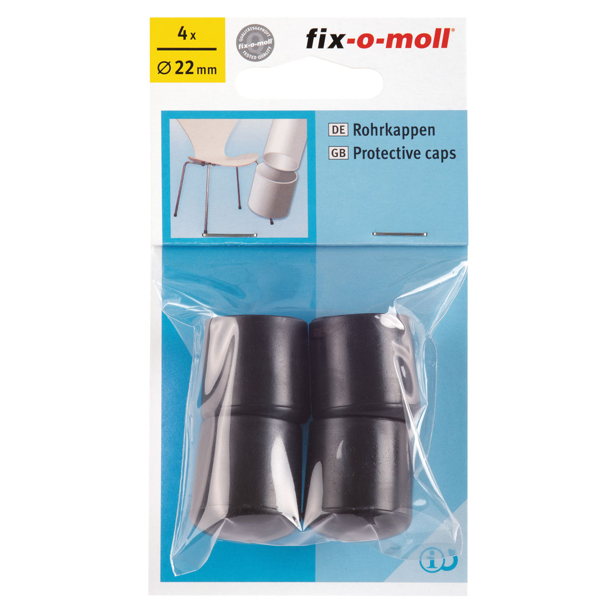 Suki Rohrkappen Durchmesser 2,2 cm schwarz 4 Stück Bild 2