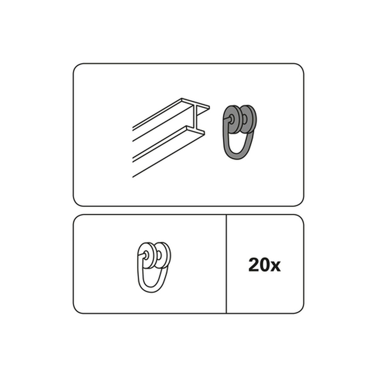 Gardinia T-Rollringe silber/transparent Bild 2