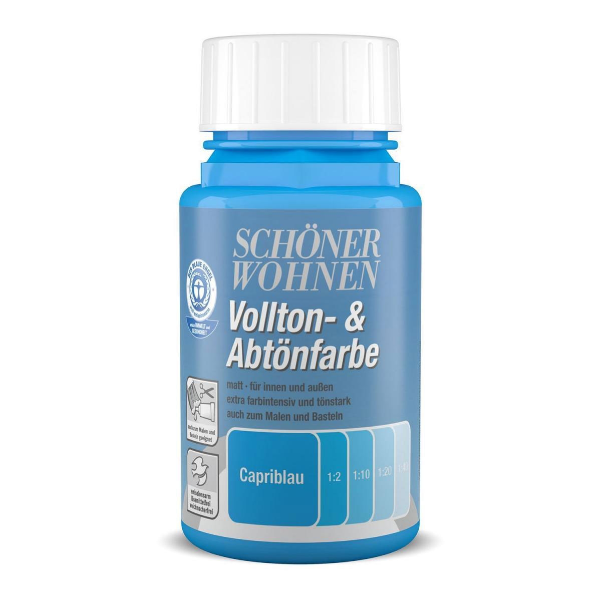 Schöner Wohnen Farbe Voll-und Abtönfarbe Capriblau 0,125 L