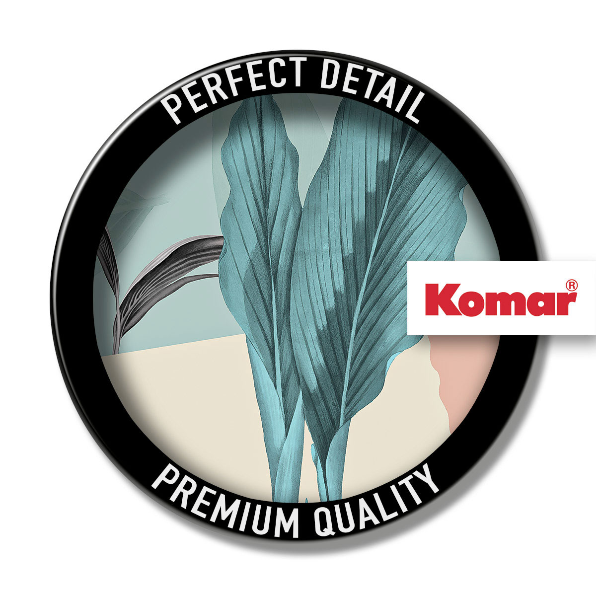 Komar  Selbstklebende Vlies Fototapete rund Pale Leaves Durchmesser 125 cm Bild 3