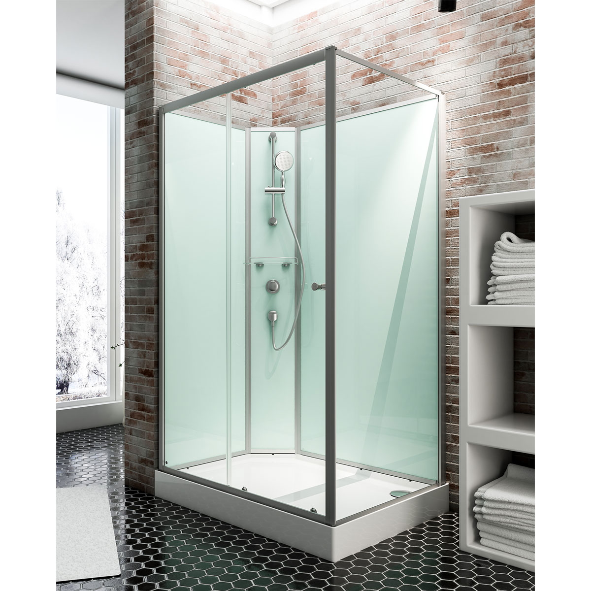 Schulte Wellnesskabine Ibiza links light-grün 204 x 120 x 90 cm Bild 1