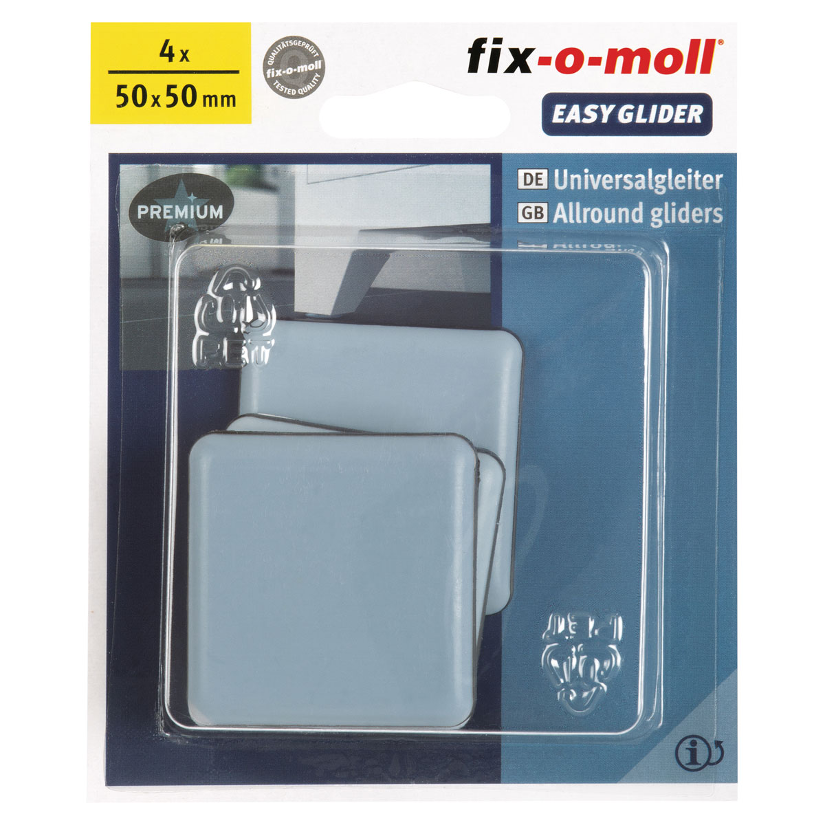 Suki Universalgleiter Easy Glider klebend 5 x 5 cm grau 4 Stück Bild 2