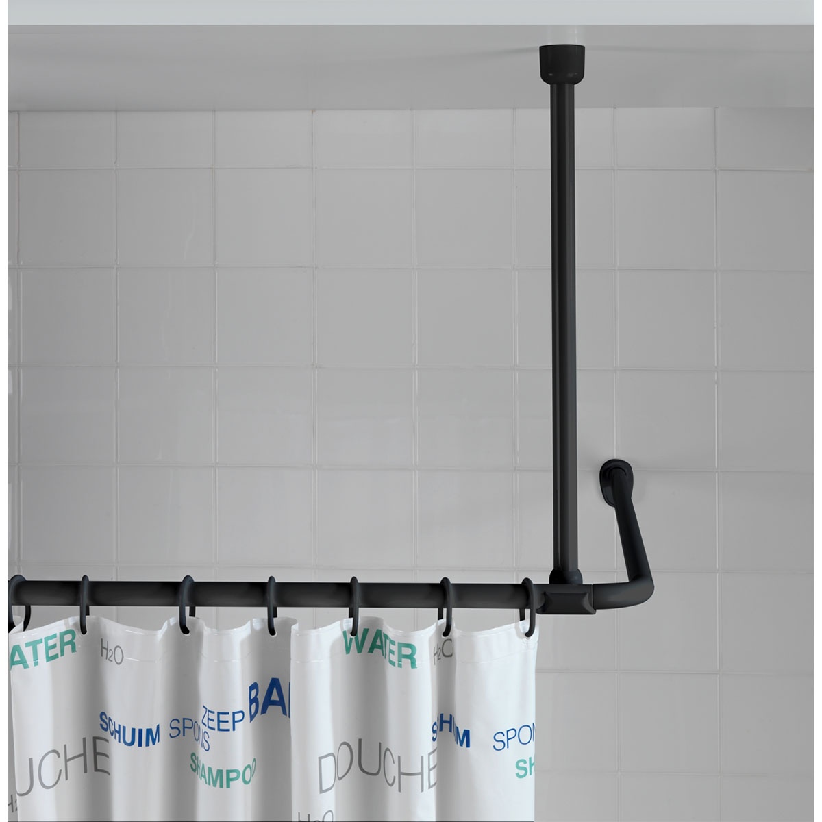 Wenko  Deckenstütze für Duschstangen Schwarz 57 cm Bild 5