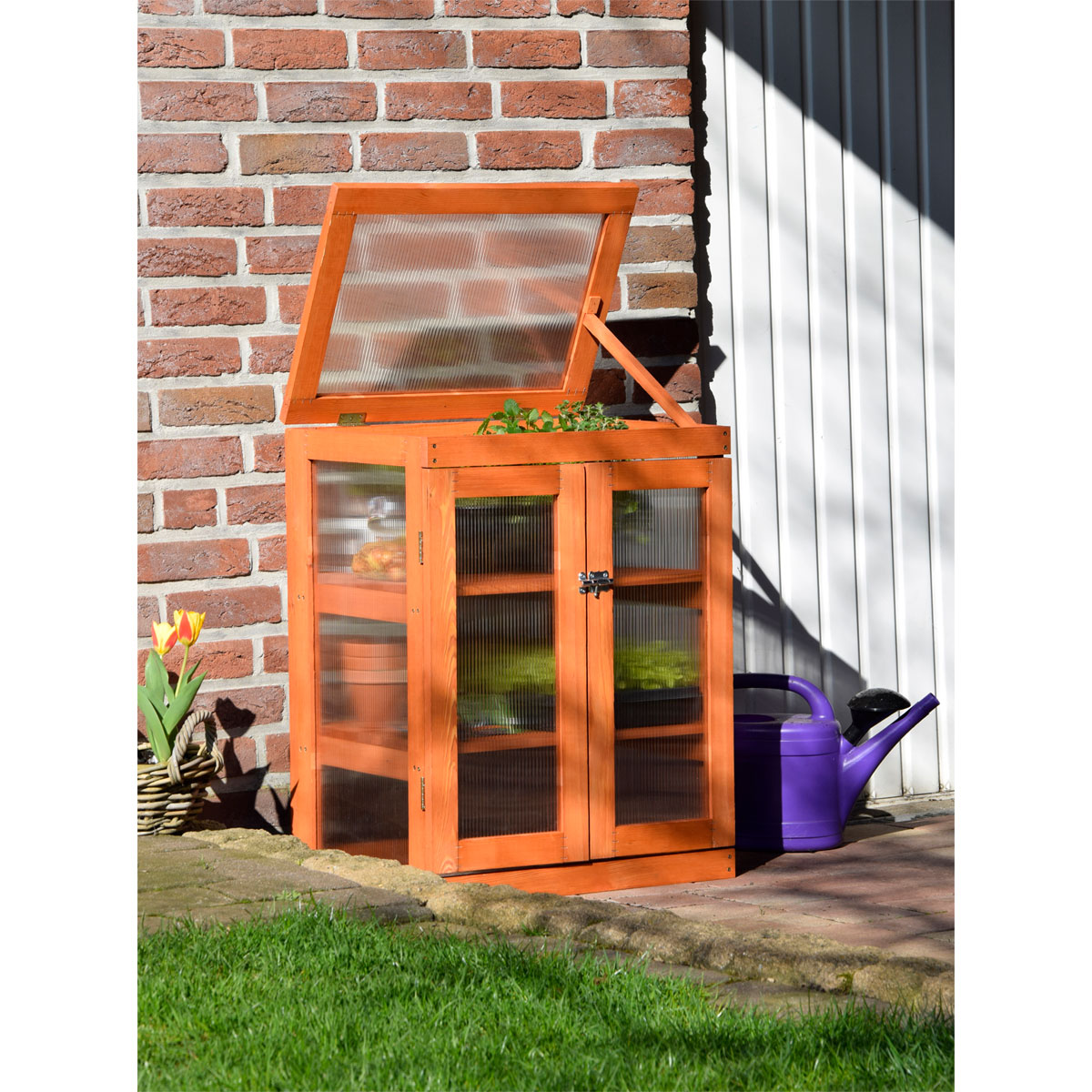 dobar Mini-Gewächshaus 58 x 76 x 43 cm braun Bild 8