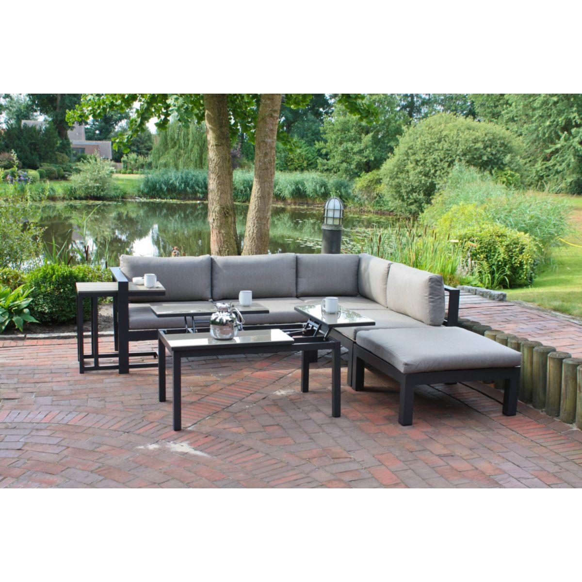 Garden Pleasure Lounge-Eckgruppe MIRANDA, 5-tlg. Alu / Olefin / Nonwood, grau Bild 4