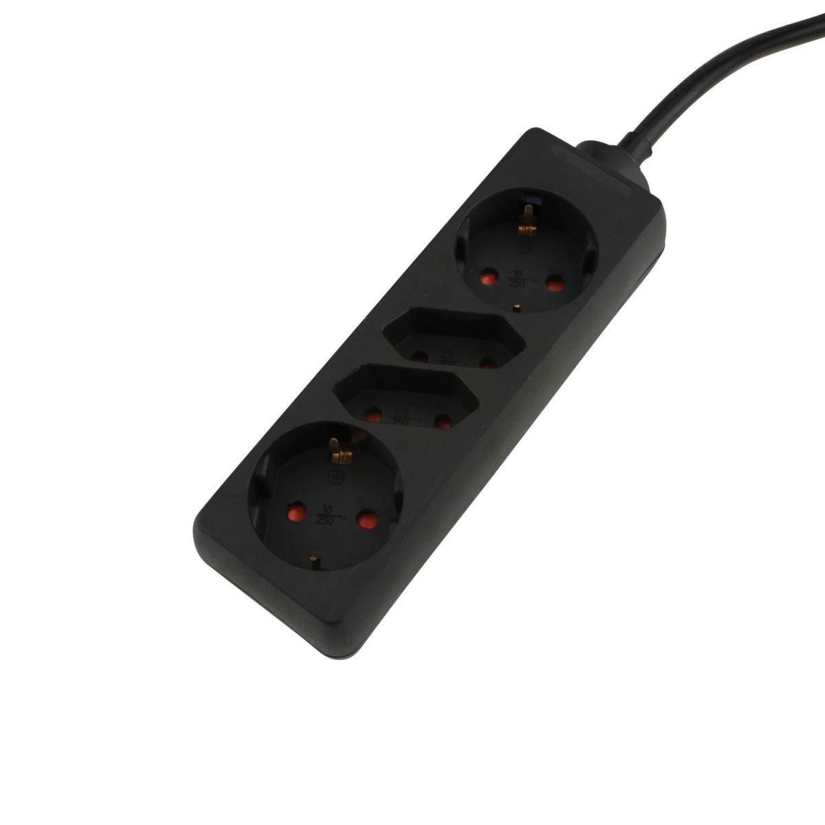 Steckdosenleiste 1,4 m 4-fach schwarz