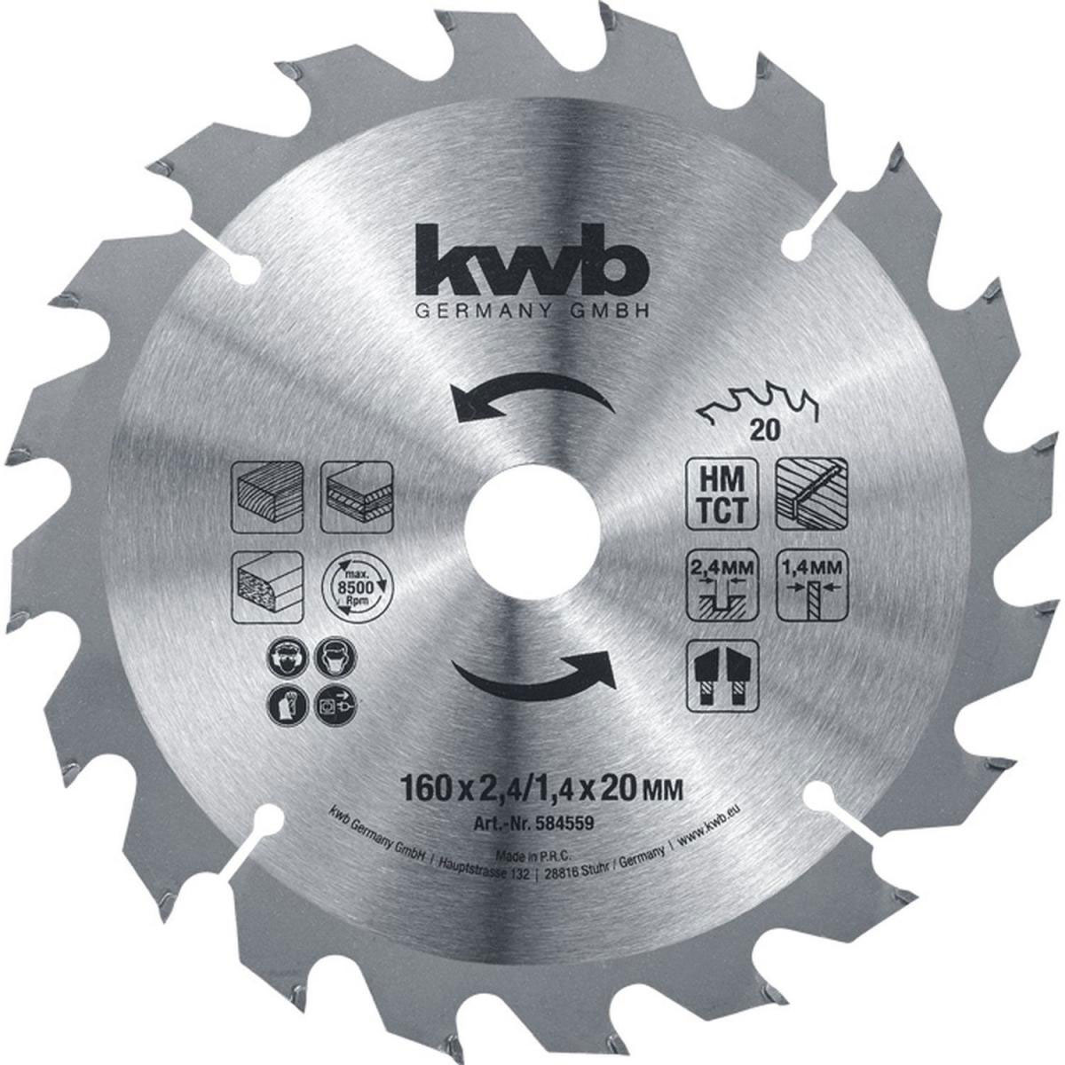 kwb  Spanplattensägeblatt für Handkreissäge Durchmesser 160 mm Bild 1