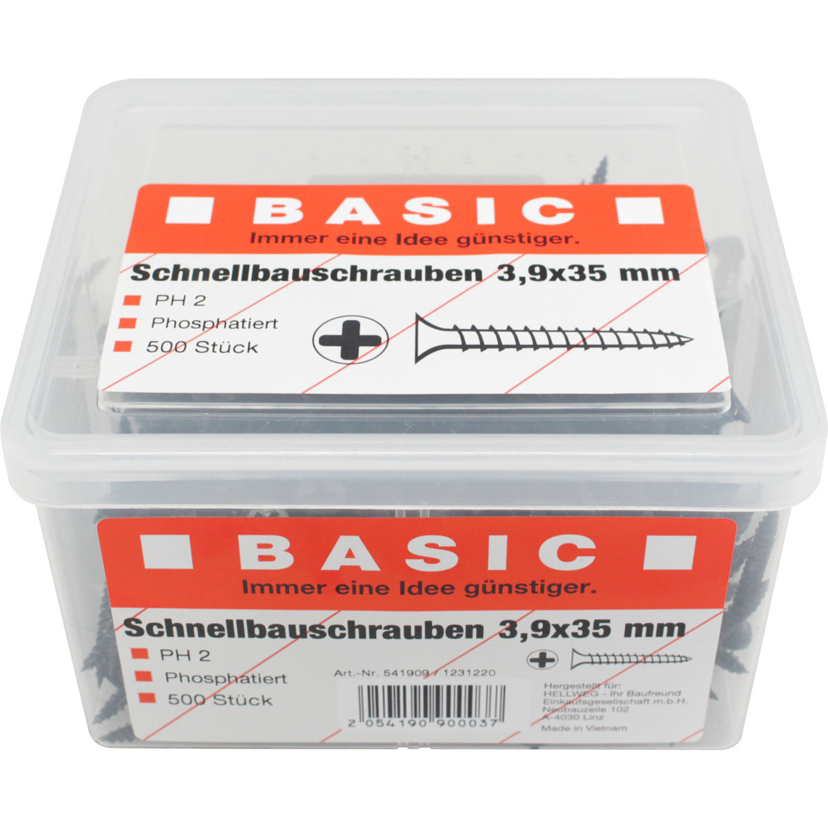 Basic Schnellbauschrauben-Eimer 3,9 x 35 mm 500 Stück Bild 2