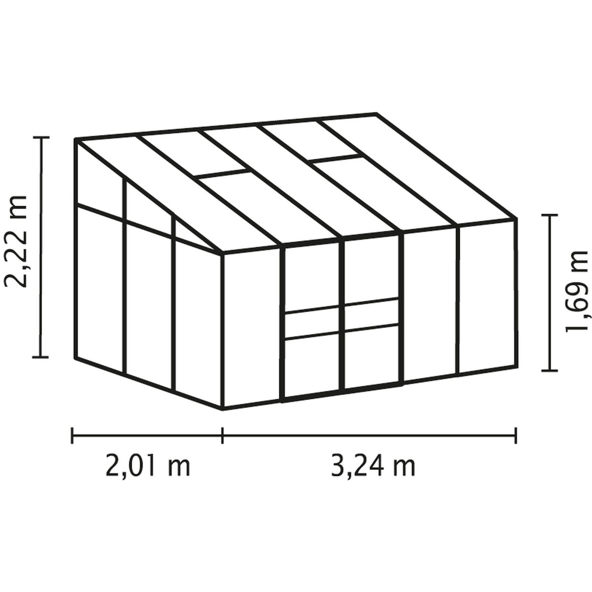 Vitavia Gewächshaus Osiris 6500 6,5m² 3 mm Einscheibensicherheitsglas grün Bild 3