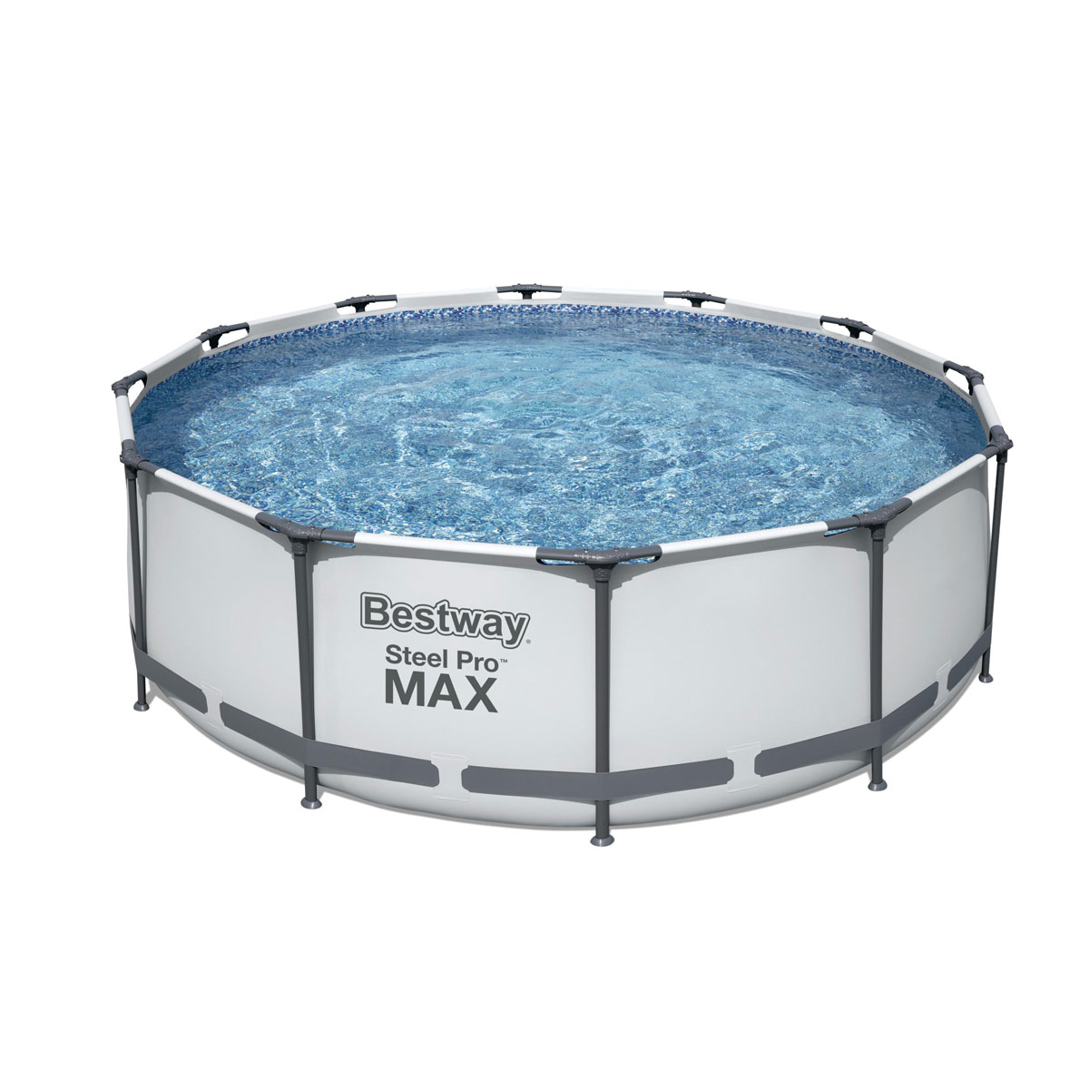 Bestway Steel Pro Max Frame-Pool-Set mit Filterpumpe Durchmesser 366 x 100 cm grau