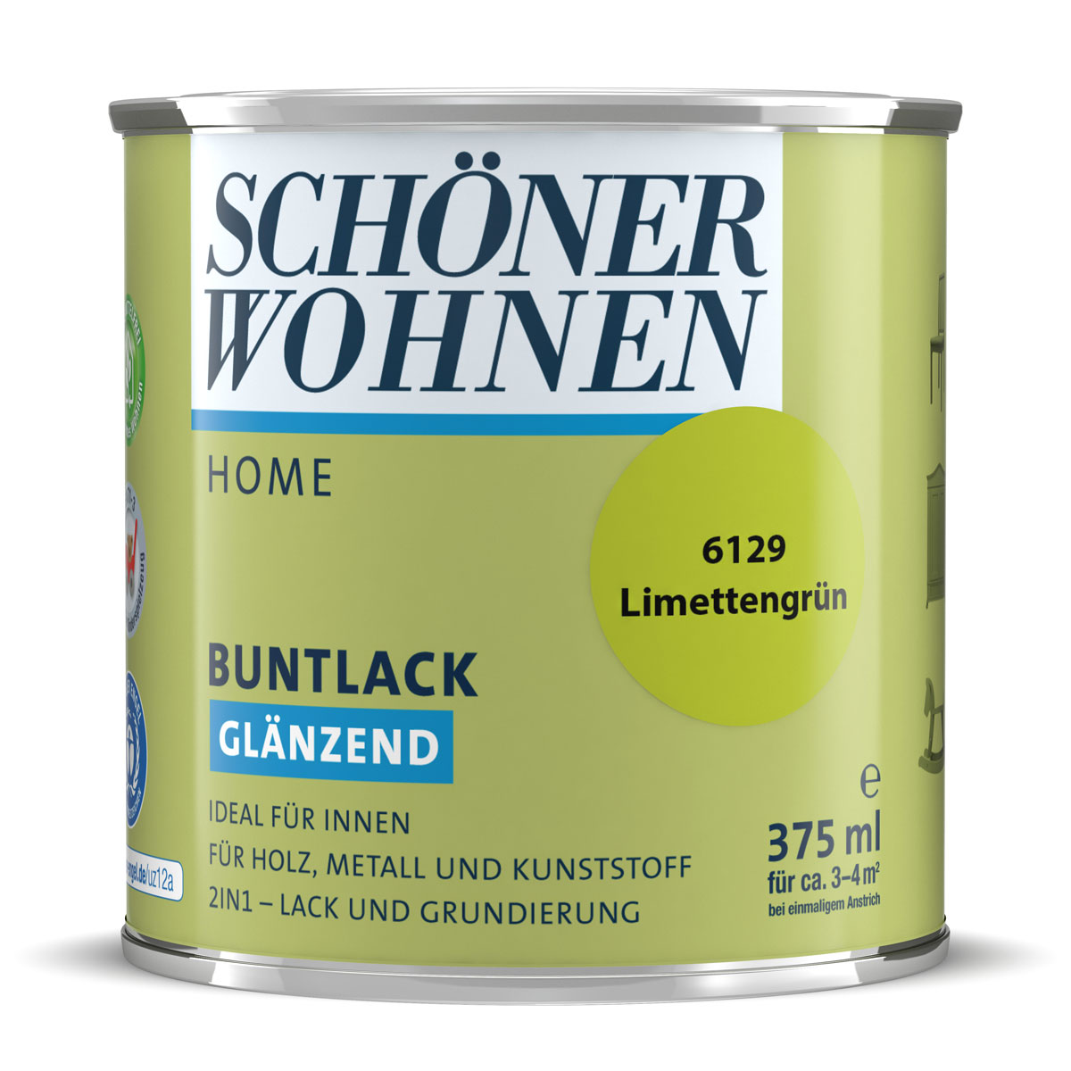 Schöner Wohnen Farbe Buntlack Home limettengrün glänzend 375 ml