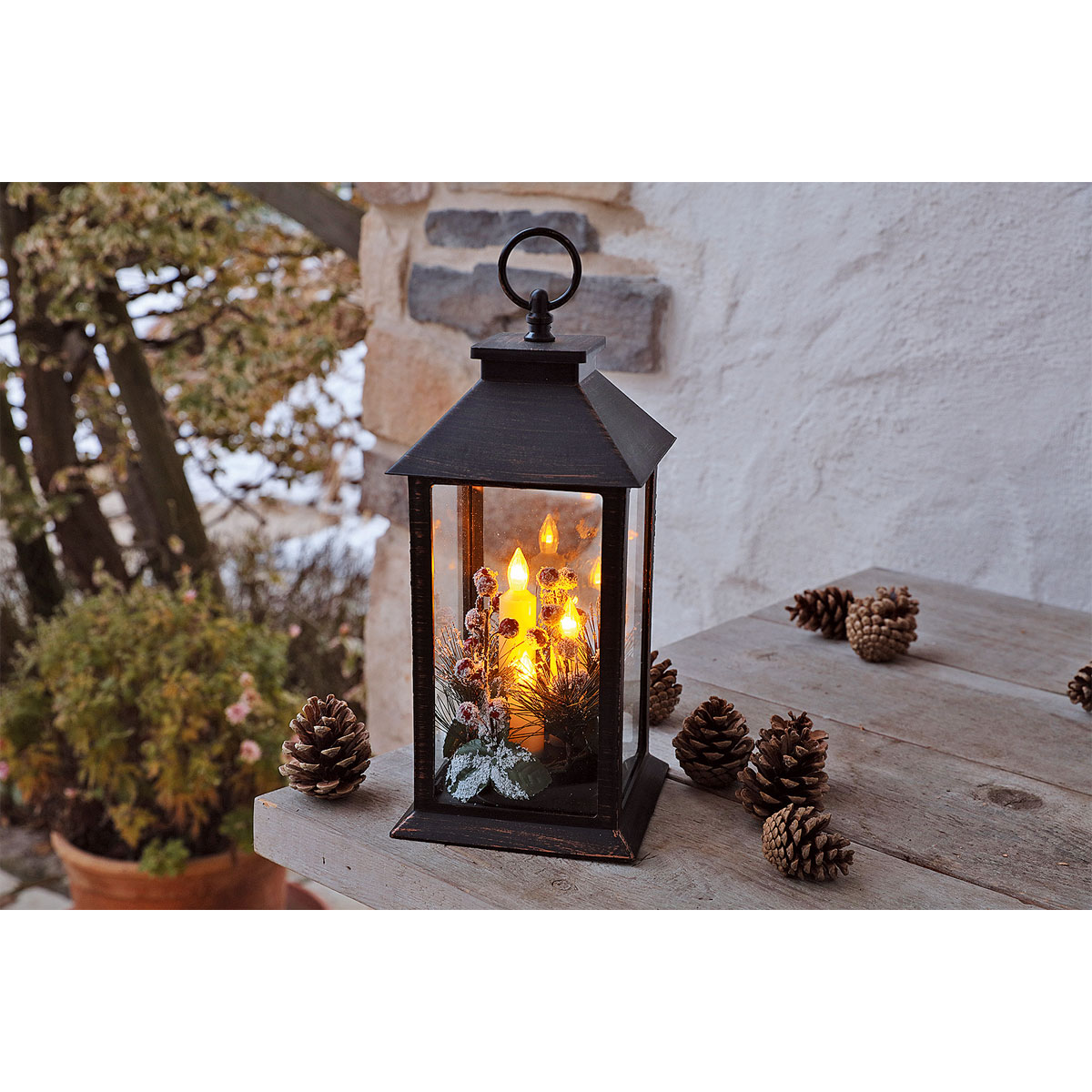 LED-Laterne Clara 14 x 14 x 30 cm schwarz-kupfer Bild 3
