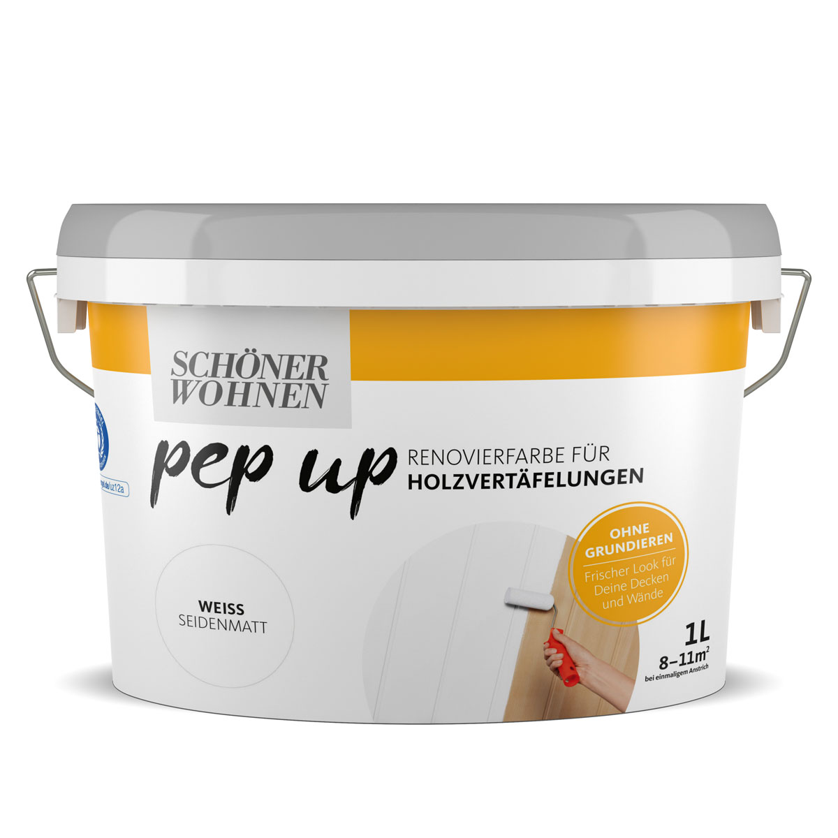 Schöner Wohnen Farbe pep up Holzvertäfelung weiß 1 L Bild 1