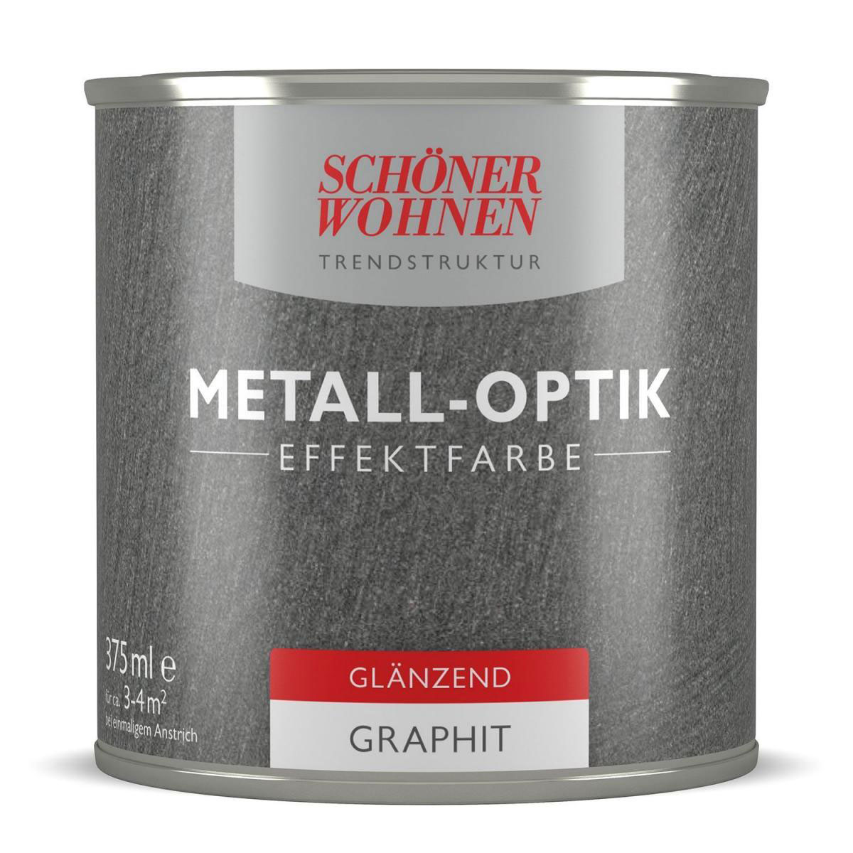 Schöner Wohnen Farbe Metall-Optik Effektfarbe Graphit glänzend 375 ml