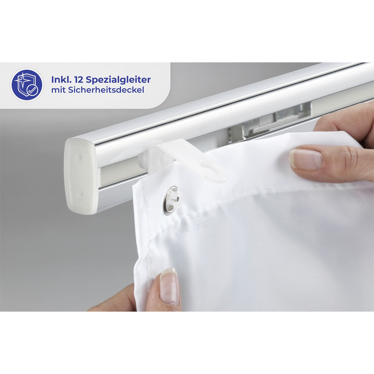 Wenko  Teleskop-Duschschiene Era Chrom 75-125 cm Duschvorhangschiene Bild 6