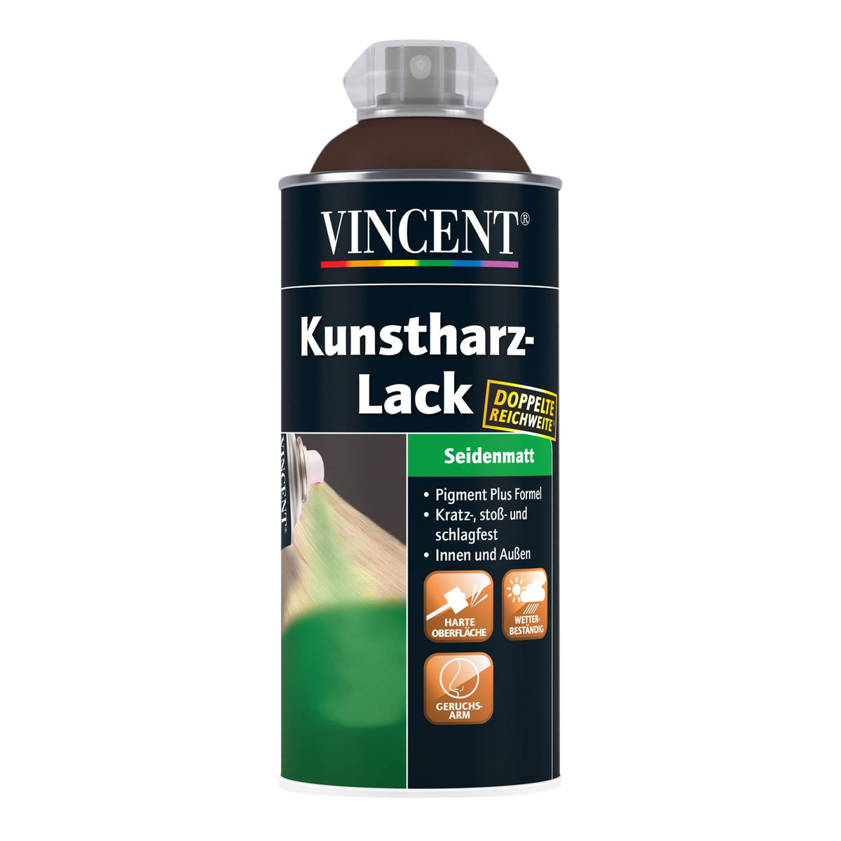 Vincent Kunstharzlack Spray Schokobraun seidenmatt 0,4 L Bild 1