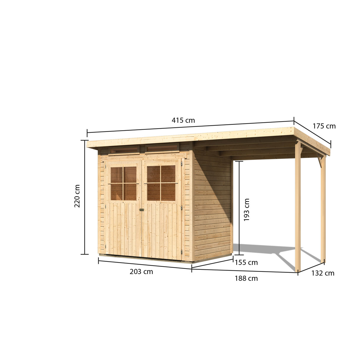 Karibu BBH Gluecksburg 2 Set naturbelassen Bild 3