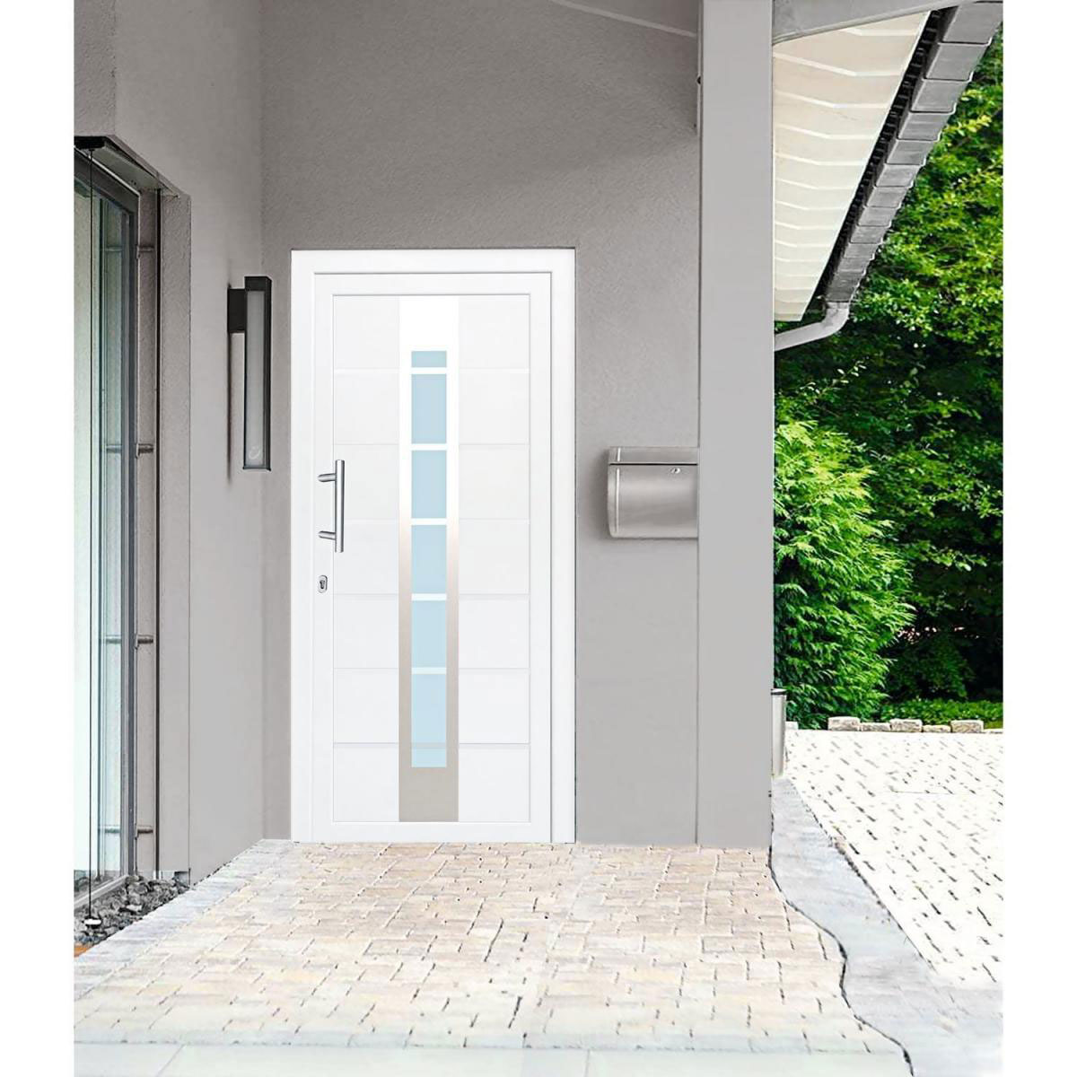 Kunststoff-Haustür D84 weiß 100 x 210 cm Anschlag links Bild 2