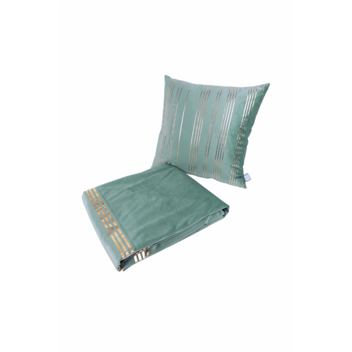 Dekokissen & Decke Prisma 525 2er-Set Mint / Gold