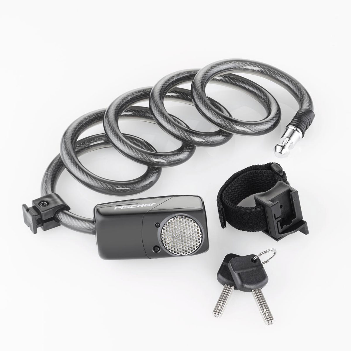 Fischer Bikes Alarm-Spiralschloss 120 cm 12 mm