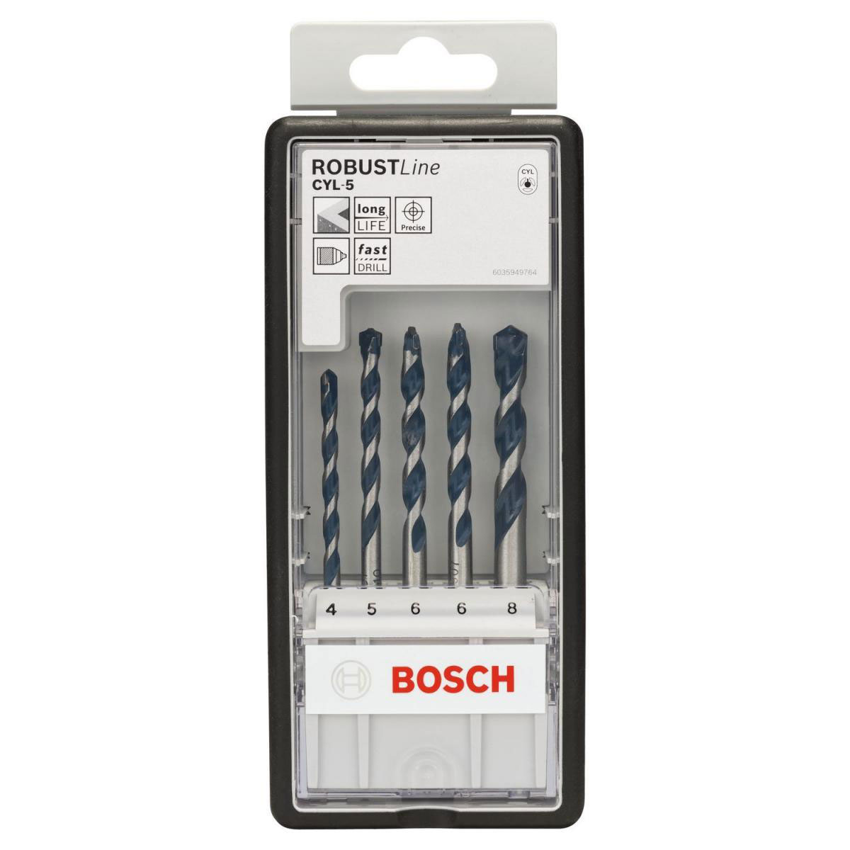 Bosch Professional  5-teiliges CYL-5 Betonbohrer-Set Robust Line 4–8 mm Bild 2