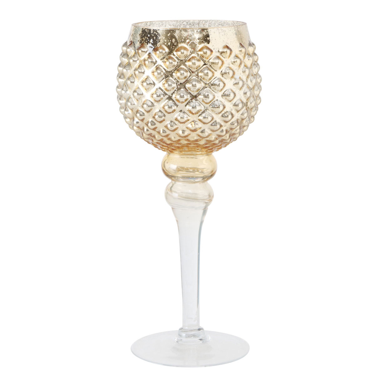 Windlicht Manou Rund 30 x 12 x 30 cm gold Glas Kelch Bild 5