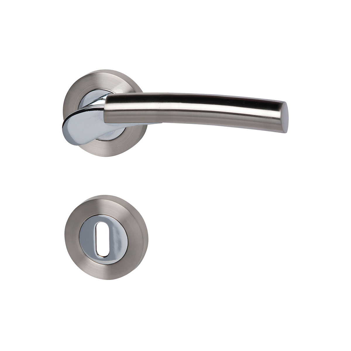 Alpertec Rosettengarnitur Solid 7-R Chrom poliert/edelstahlfärbig satiniert BB