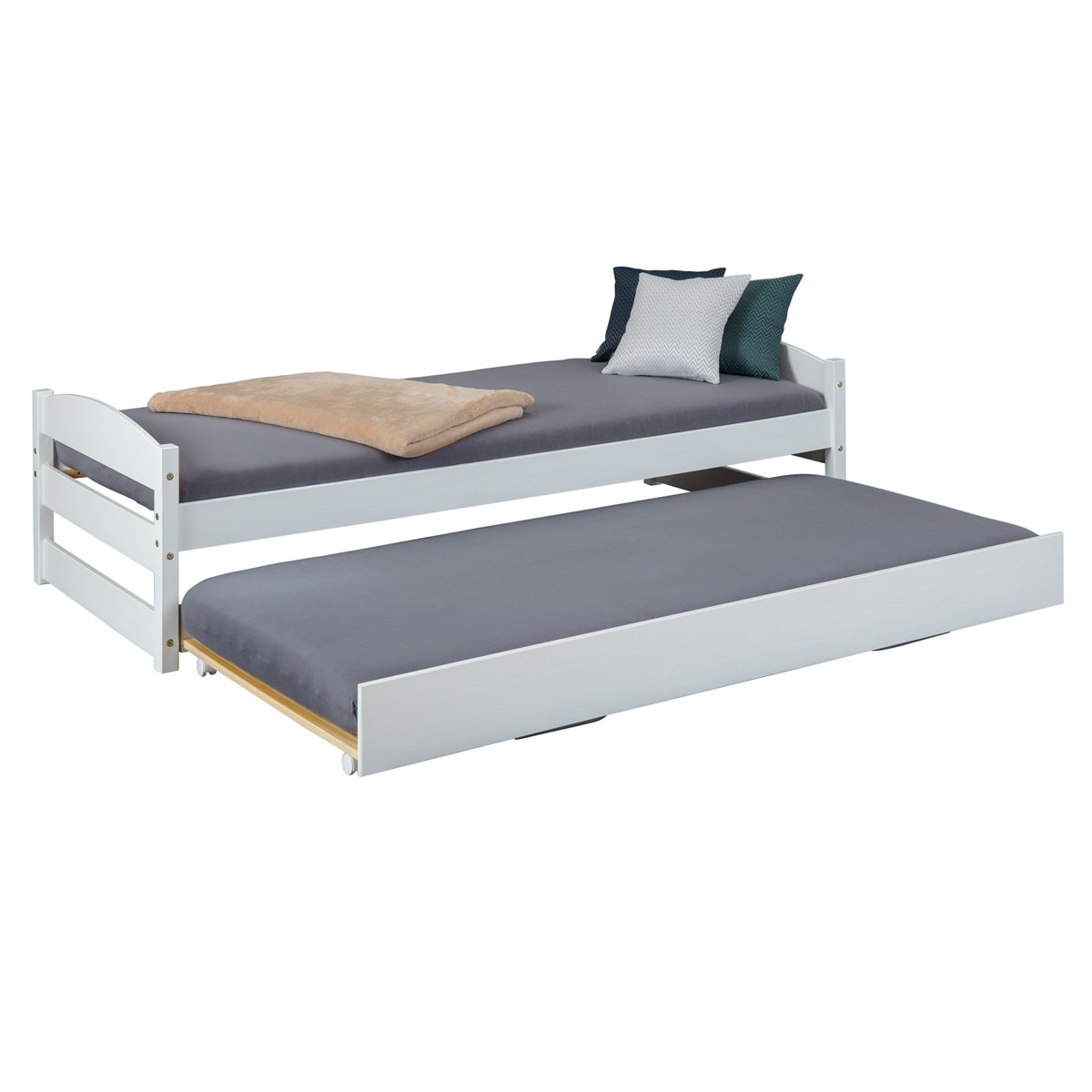 Inter Link Doppelliege „Vindas“, 90x200 cm, weiß, inkl. Rost Bild 2