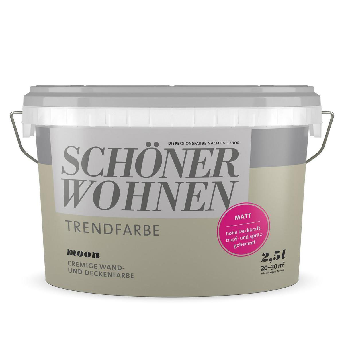 Schöner Wohnen Farbe Trendfarbe Moon Matt 2,5 L Bild 1
