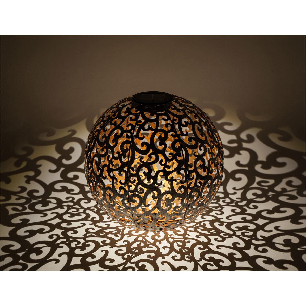 Flector Garten LED-Solar-Dekokugel Orient silber gebürstet Durchmesser 30 cm Bild 2