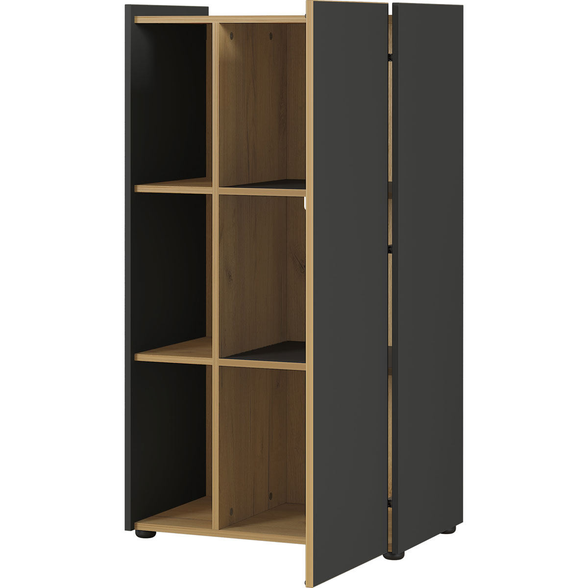 Aktenschrank Antonio mit offenen Fächern 62 x 115 x 42 cm graphit/Navarra-Eiche-Nachbildung Bild 3